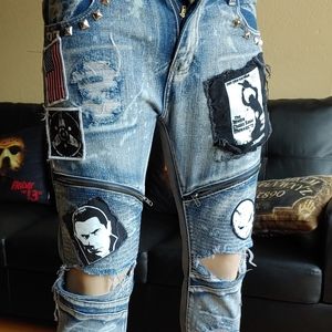 Custom punk and horror 34x32 mens pants